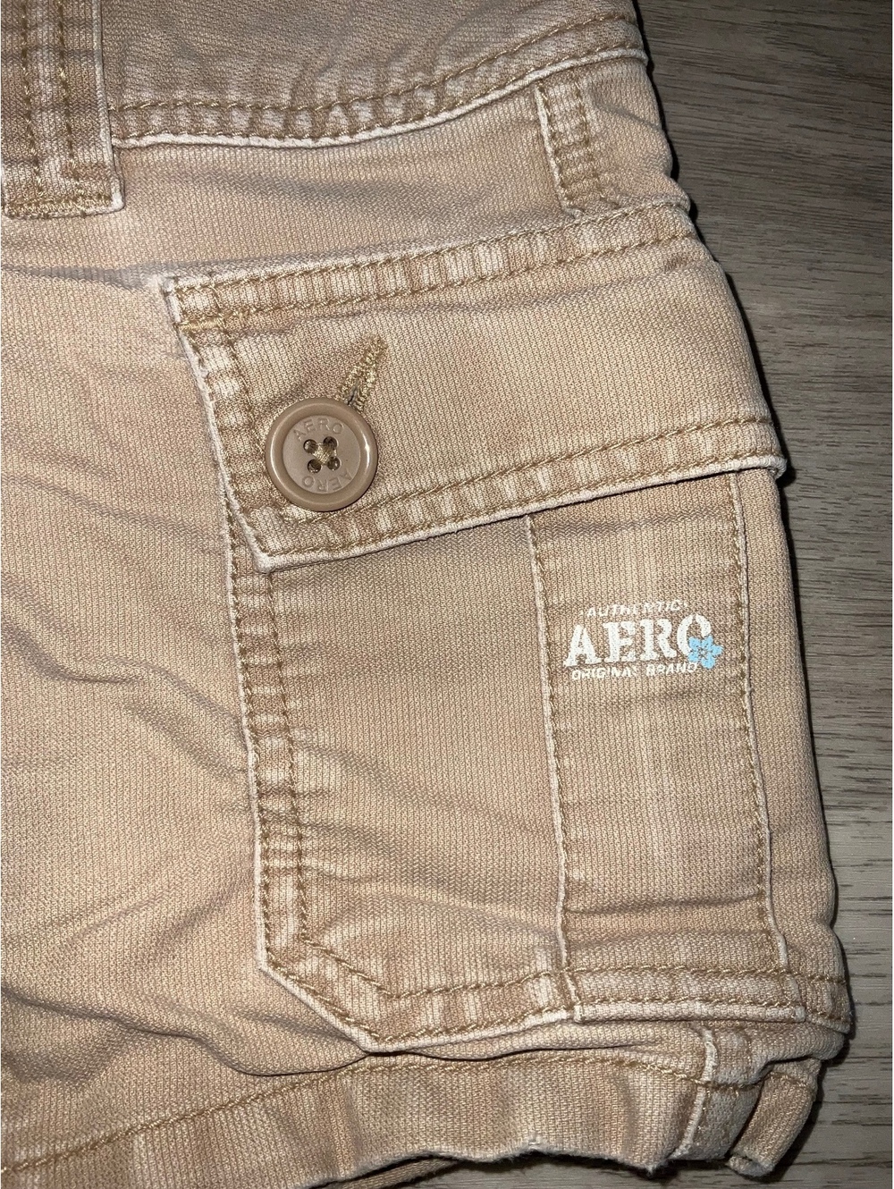 Aeropostale Beige Cotton Cargo Shorts Size 7/8 - Picture 2 of 4